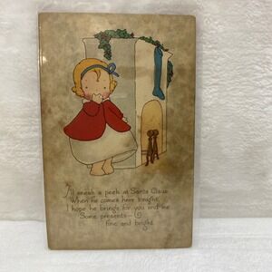 1919 Antique Postcard‎ Christmas Greeting Dear Cousin Ruth  Protective Sleeve